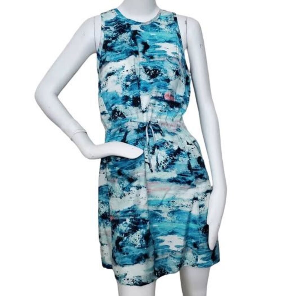 Calvin Klein Sleeveless Dress Watercolor Oasis with Drawstring Waist